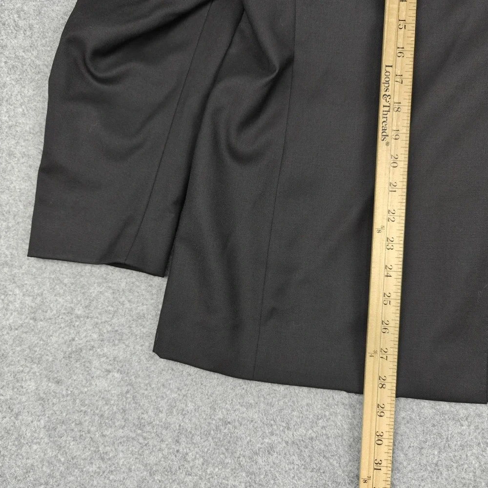 Di Stefano Blazer Mens 46 Black Wool Super 150s Two Button Suit Jacket Italy